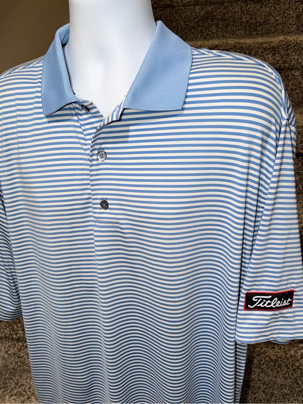FootJoy FJ *Titleist* striped stretchy wicking golf ⛳️ polo shirt - men’s L